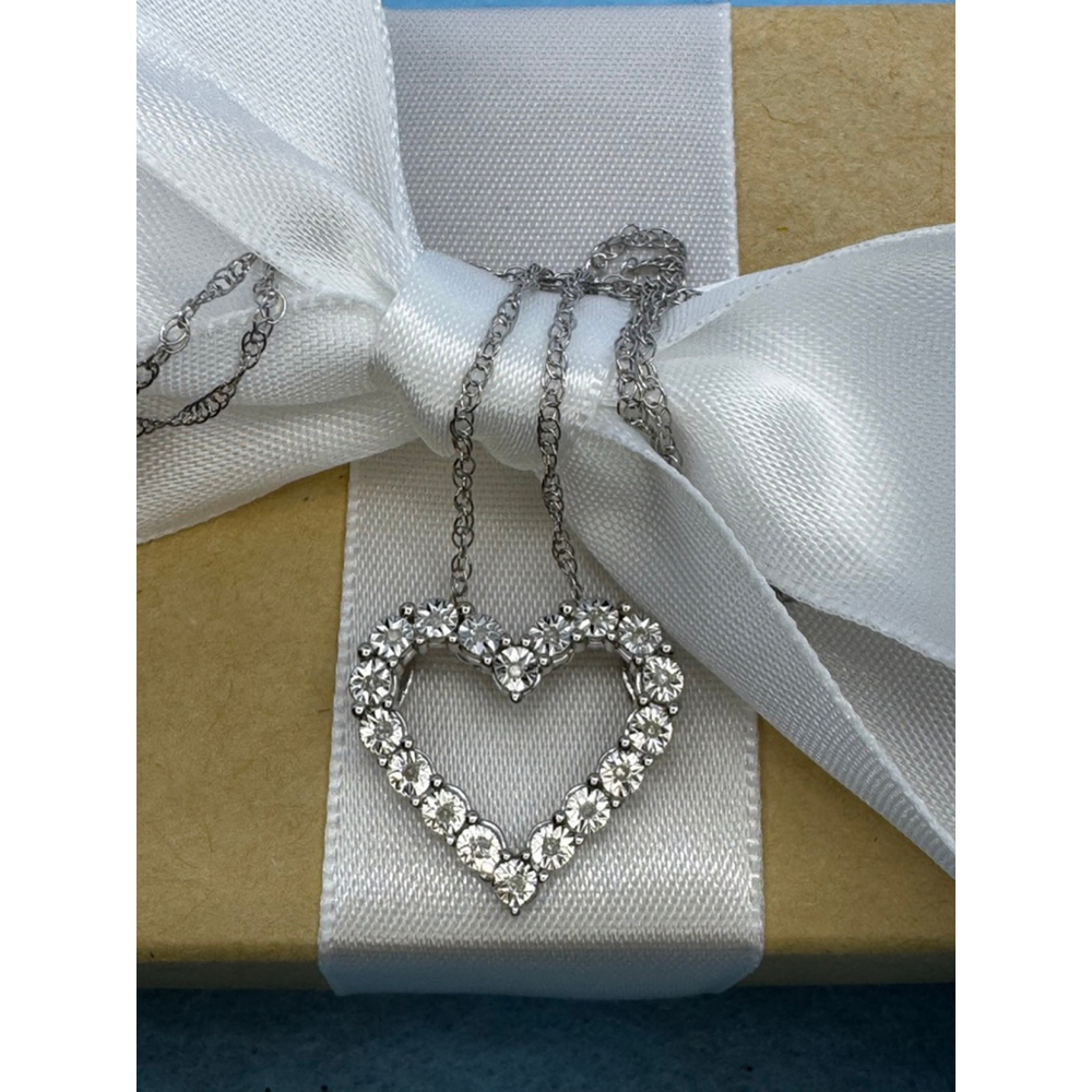 Sterling Silver Heart with .07 Natural Mined Diamonds